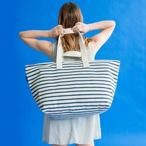 Baggu canvas oversized weekend sailor stripe tote
